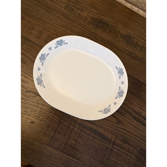 Corelle BLUE SPONGE HEARTS Oval Platter - 12 1/4” x 10” - Picture 3 of 9